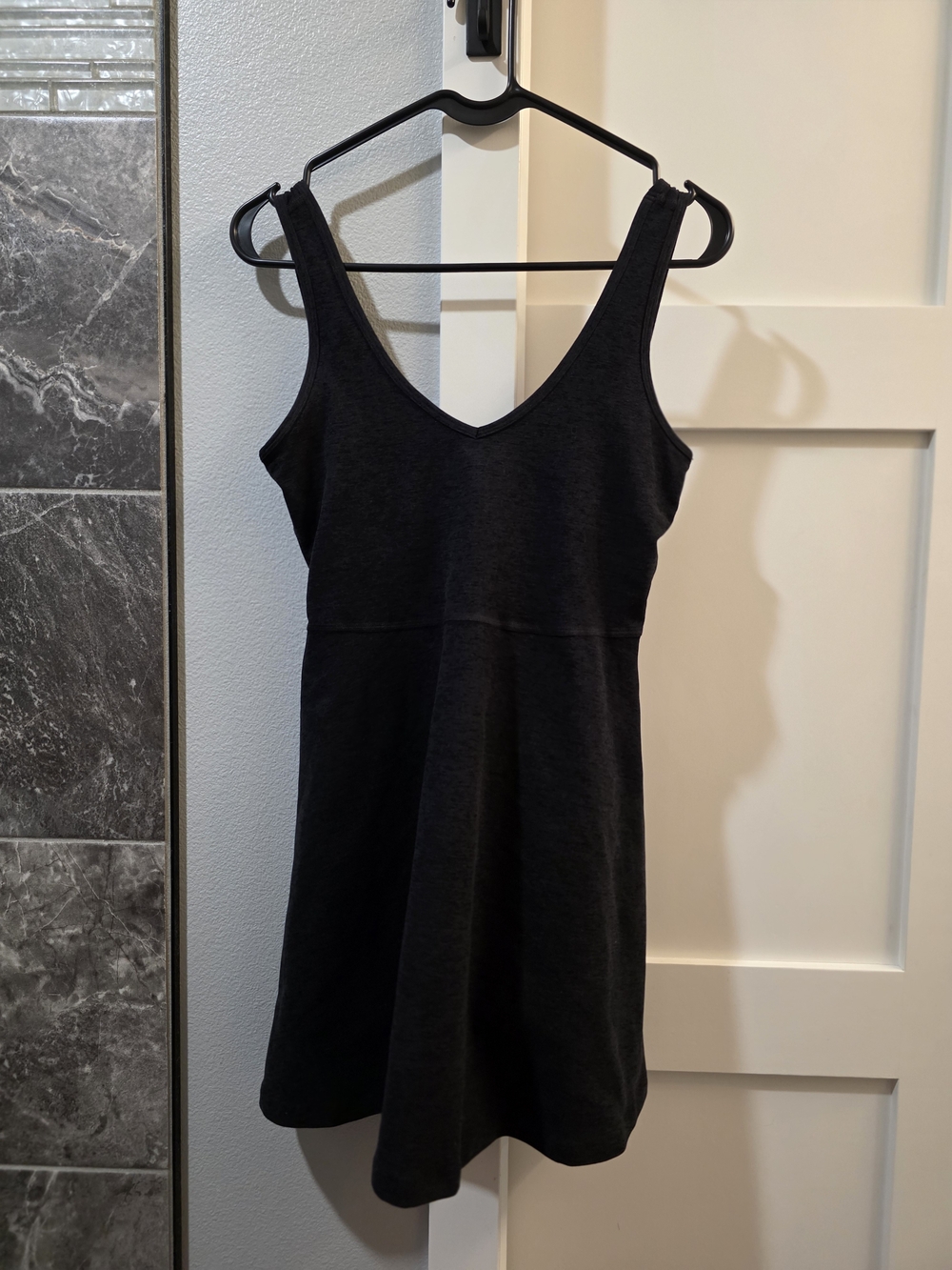 Beyond Yoga Black Sleeveless V-Neck Mini Dress